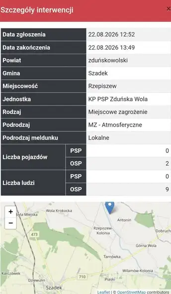 Miejscowe zagrożenie atmosferyczne w Rzepiszewie – interwencja OSP