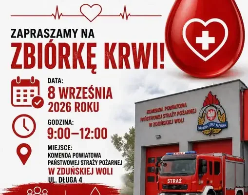 Akcja krwiodawstwa w Zduńskiej Woli – 8 września oddaj krew i ratuj życie