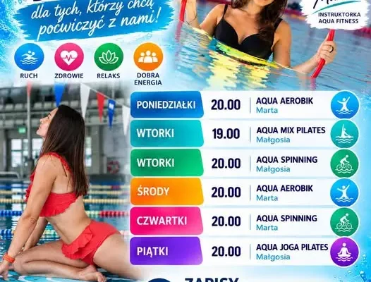 Rusza nowy sezon zajęć na basenie w Zduńskiej Woli – aqua aerobik, spinning i nie tylko