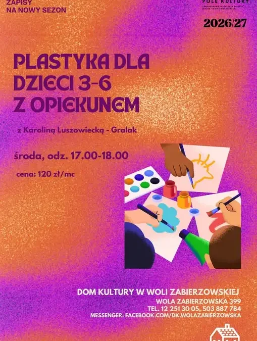 Wracają zajęcia plastyczne dla najmłodszych w Domu Kultury w Woli Zabierzowskiej