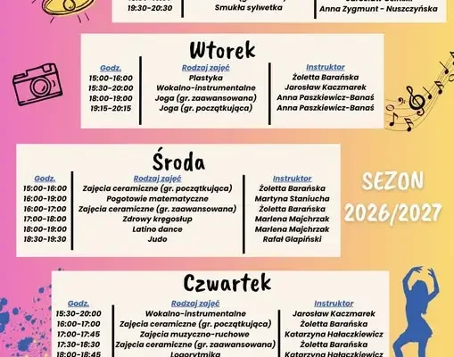GOKiS Zapolice startuje z nowym sezonem zajęć 2026/2027 – zapisy już otwarte