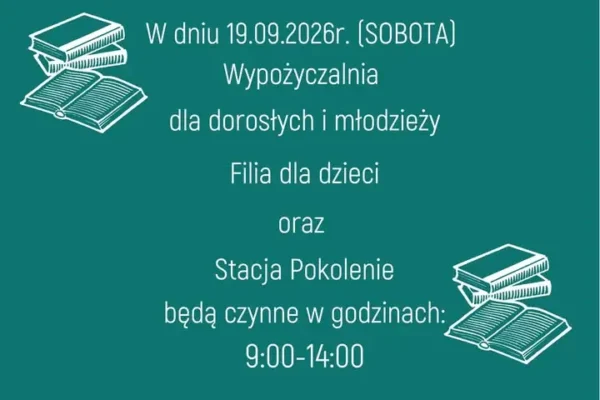 Biblioteka w Zduńskiej Woli zaprasza w sobotę 19 września – sprawdź godziny otwarcia