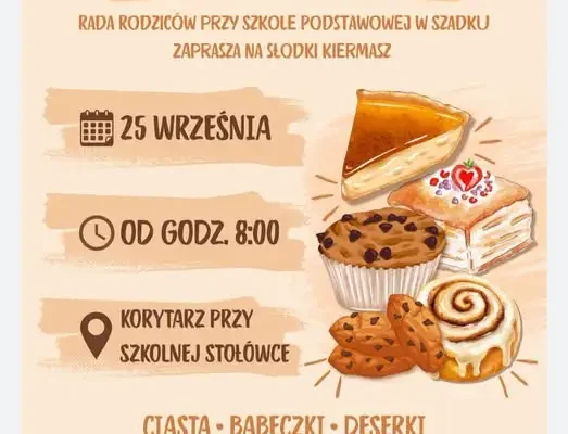 Słodki piątek w Szadku – kiermasz domowych wypieków już 25 września