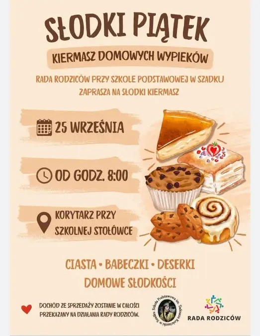 Słodki piątek w Szadku – kiermasz domowych wypieków już 25 września