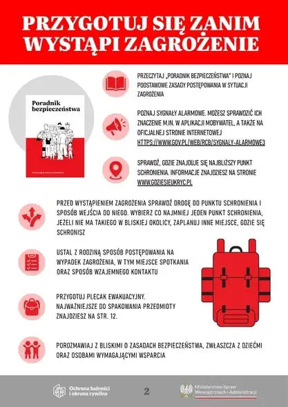 MSWiA publikuje instrukcję postępowania na wypadek ataku z powietrza