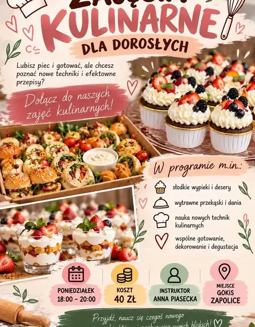 Warsztaty kulinarne dla dorosłych w GOKiS Zapolice – ruszają zapisy