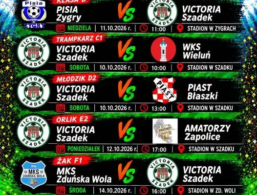 Weekend pełen futbolu w Szadku – Victoria gra u siebie i na wyjeździe