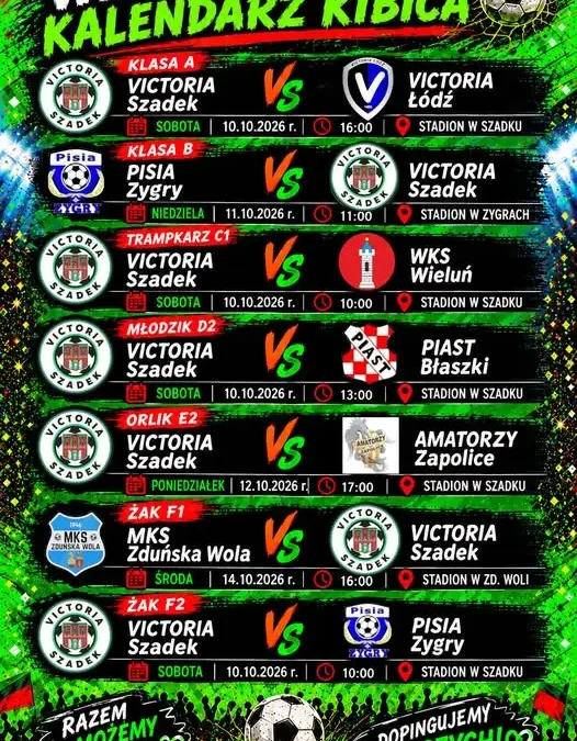 Weekend pełen futbolu w Szadku – Victoria gra u siebie i na wyjeździe