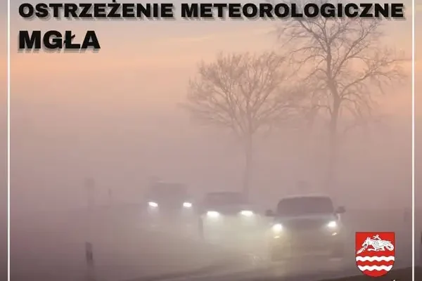 Gęsta mgła nad gminą Zapolice – IMGW ostrzega przed utrudnieniami