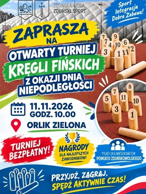 Zduńska Wola: otwarty turniej kręgli fińskich na Orliku 11 listopada