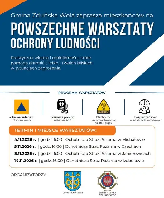 Bezpłatne warsztaty ochrony ludności w gminie Zapolice – naucz się reagować w kryzysie